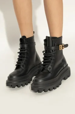 Dolce & Gabbana CZARNY Skórzane botki