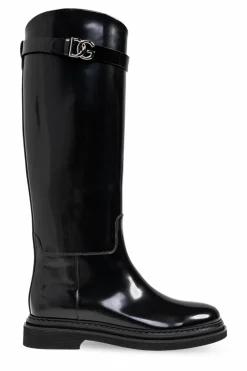 Dolce & Gabbana CZARNY Skórzane kozaki