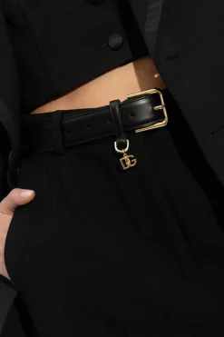 Dolce & Gabbana CZARNY Skórzany pasek