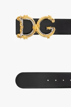 Dolce & Gabbana CZARNY Skórzany pasek