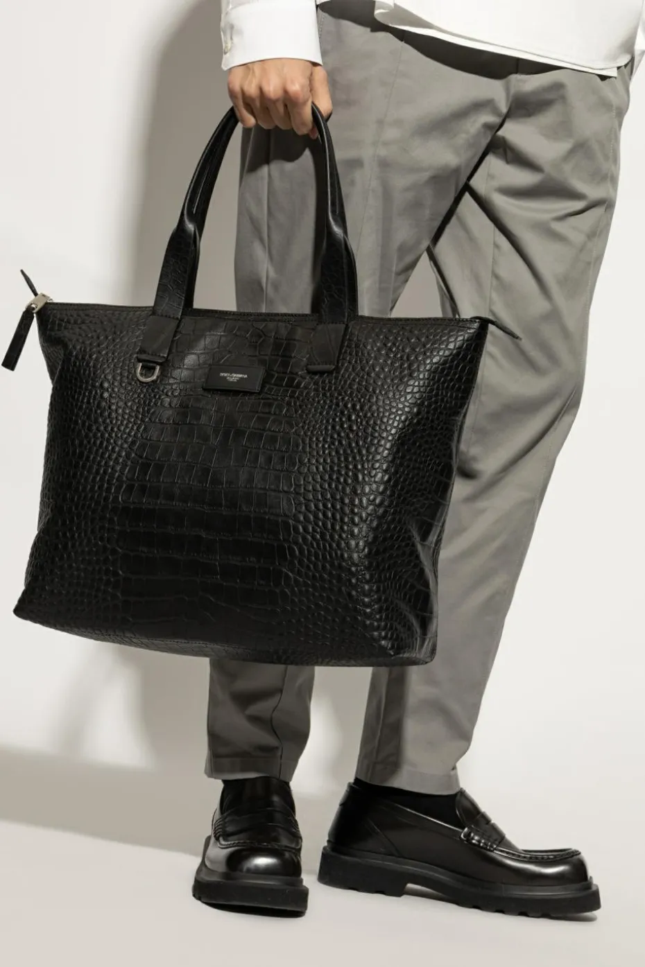 Dolce & Gabbana CZARNY Skórzana torba typu `shopper`
