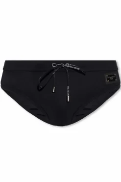 Dolce & Gabbana CZARNY Slipy kąpielowe