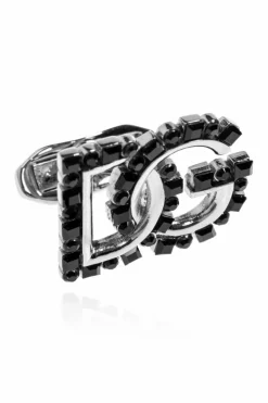 Dolce & Gabbana CZARNY Spinki do mankietów w kształcie logo
