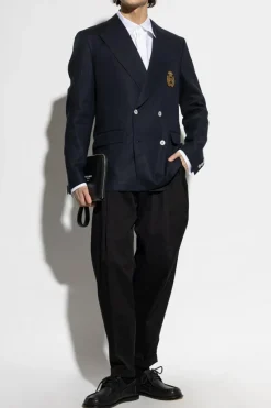 Dolce & Gabbana CZARNY Spodnie w kant