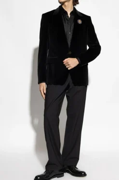 Dolce & Gabbana CZARNY Spodnie z lampasem