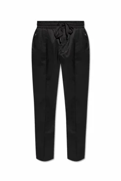 Dolce & Gabbana CZARNY Spodnie z przeszyciem na nogawkach
