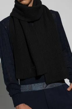 Dolce & Gabbana CZARNY Szal z aplikacją z logo