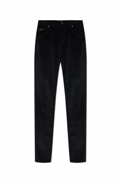 Dolce & Gabbana CZARNY Sztruksowe spodnie