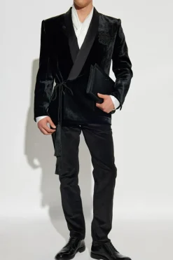 Dolce & Gabbana CZARNY Sztruksowe spodnie