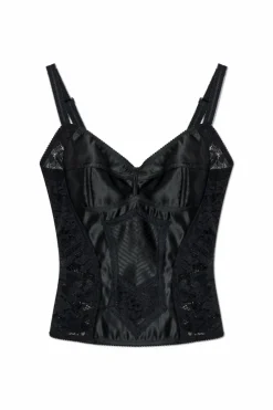 Dolce & Gabbana CZARNY Top w stylu bieliźnianym