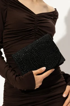 Dolce & Gabbana CZARNY Torba na ramię z kryształami