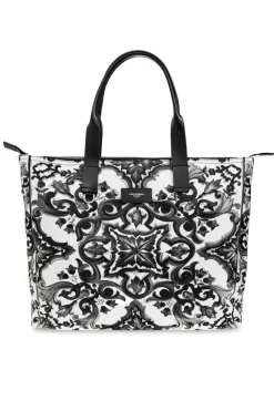 Dolce & Gabbana CZARNY Torba typu ‘shopper’ z nadrukiem `Majolica`