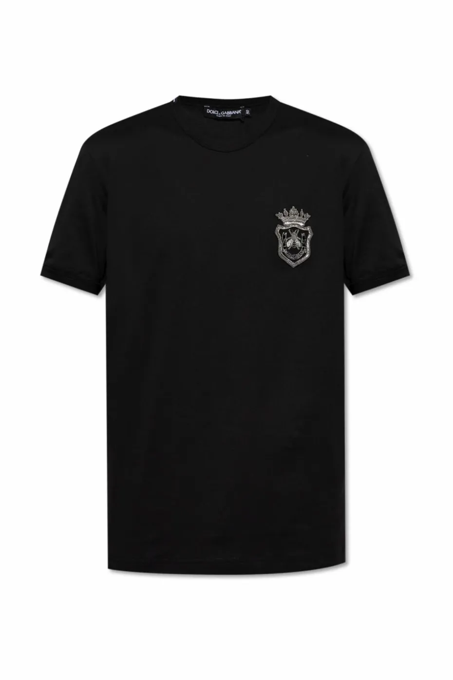 Dolce & Gabbana CZARNY T-shirt z aplikacją