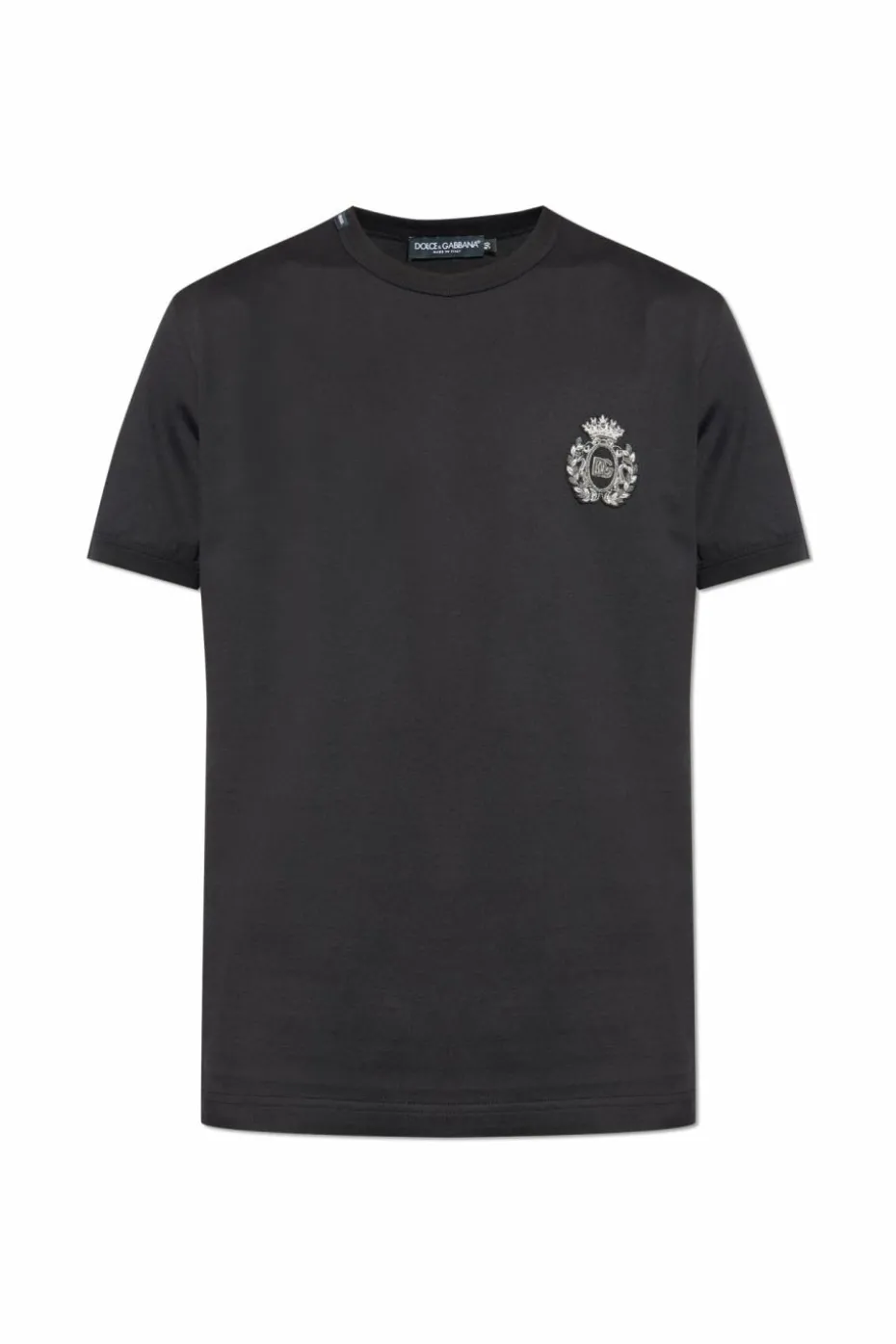 Dolce & Gabbana CZARNY T-shirt z aplikacją
