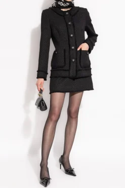 Dolce & Gabbana CZARNY Tweedowa marynarka