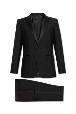 Dolce & Gabbana CZARNY Wełniany garnitur