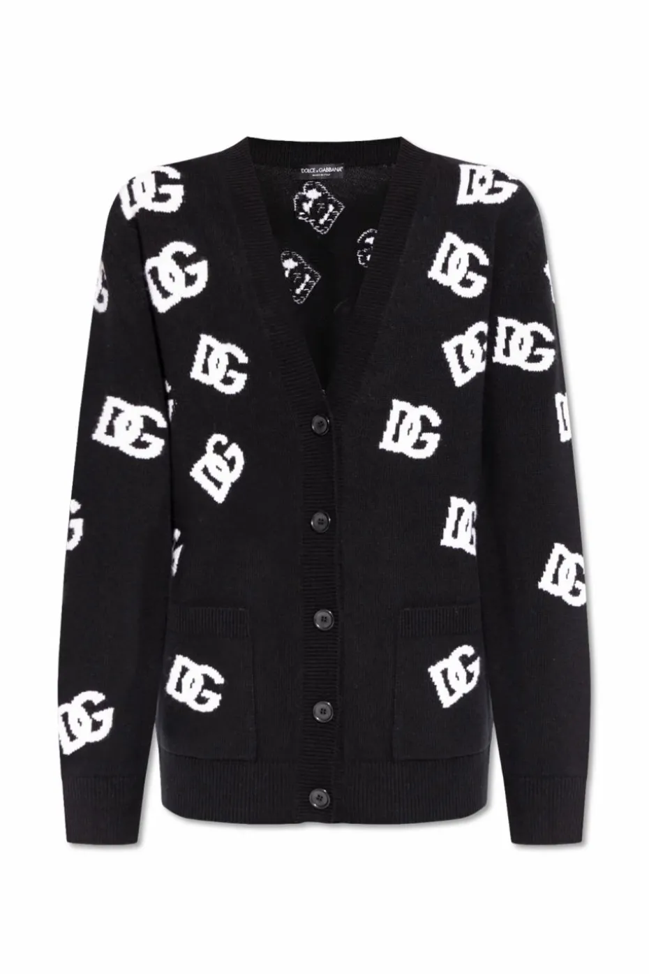 Dolce & Gabbana CZARNY Wełniany kardigan