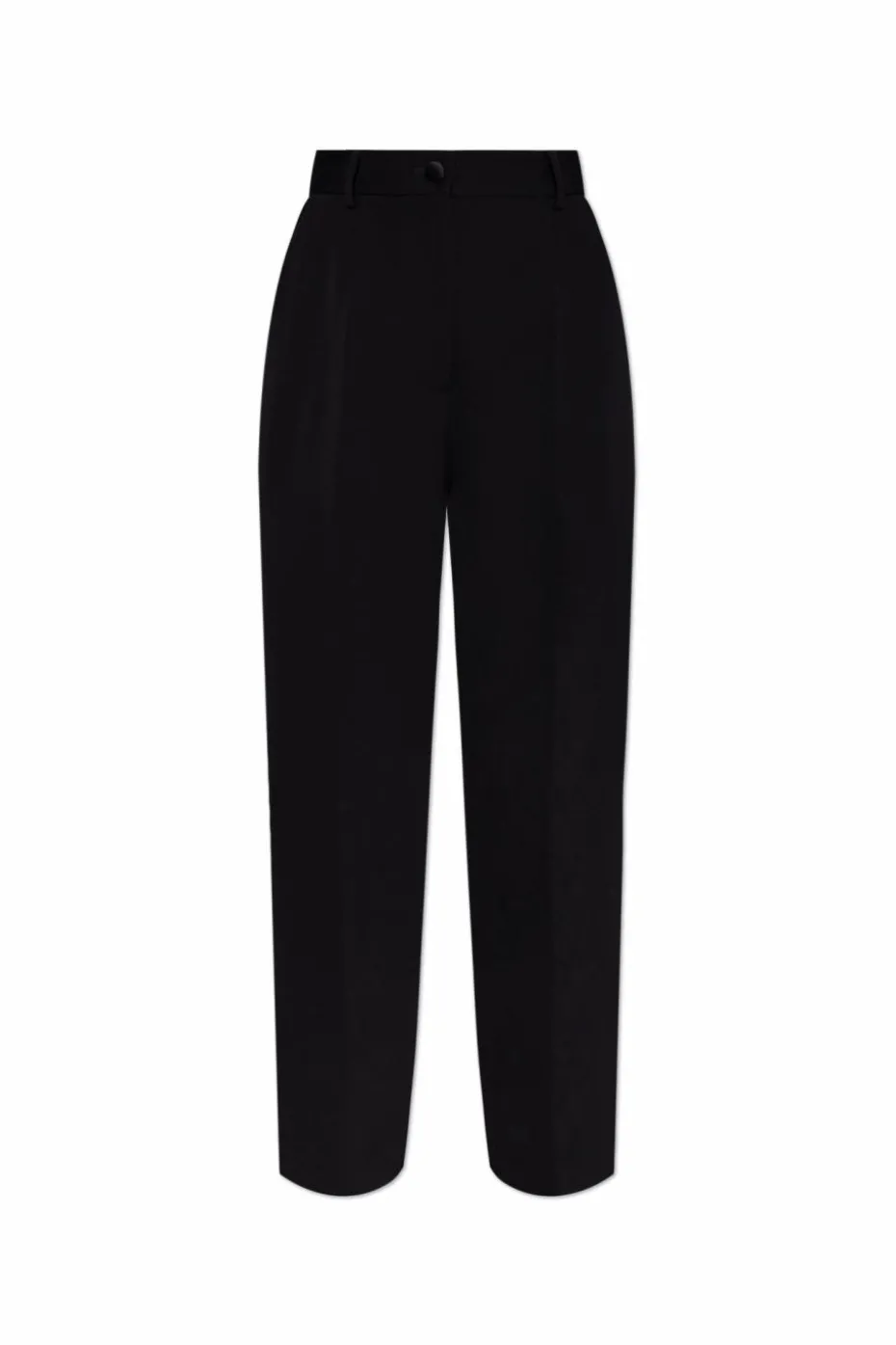 Dolce & Gabbana CZARNY Wełniane spodnie w kant