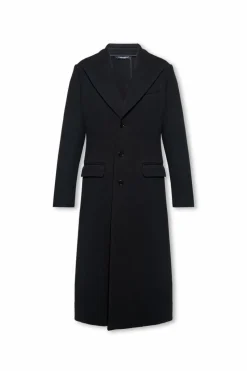 Dolce & Gabbana CZARNY Wełniany płaszcz