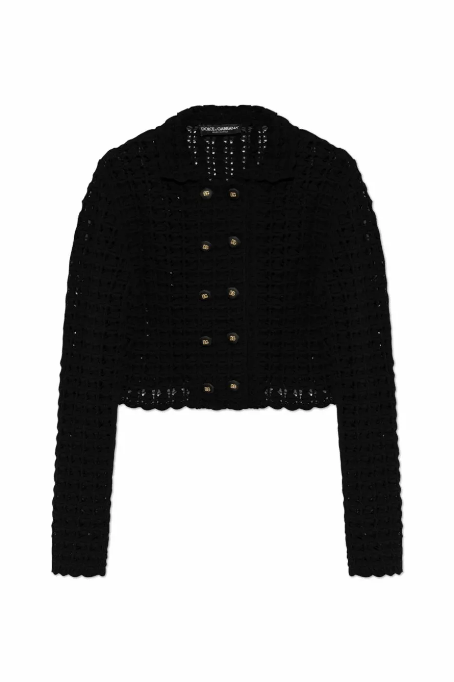 Dolce & Gabbana CZARNY Wełniany kardigan