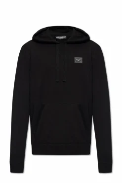 Dolce & Gabbana CZARNY Wełniana bluza z logo
