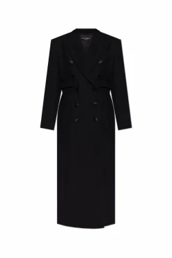 Dolce & Gabbana CZARNY Wełniany płaszcz