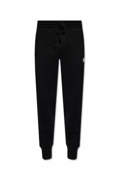 Dolce & Gabbana CZARNY Wełniane spodnie z logo