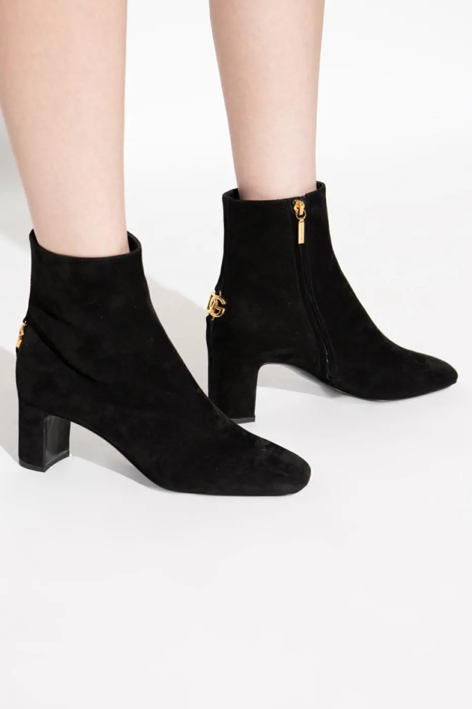 Dolce & Gabbana CZARNY Zamszowe botki