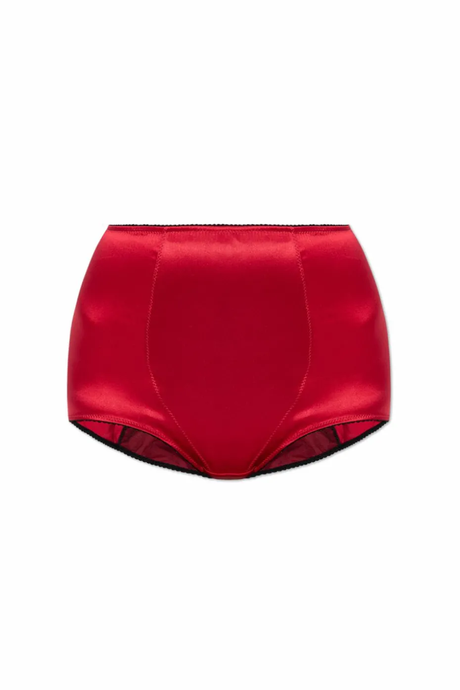 Dolce & Gabbana CZERWONY Jedwabne figi z wysokim stanem