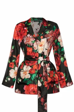 Dolce & Gabbana CZERWONY Jedwabna koszula