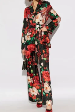 Dolce & Gabbana CZERWONY Jedwabna koszula