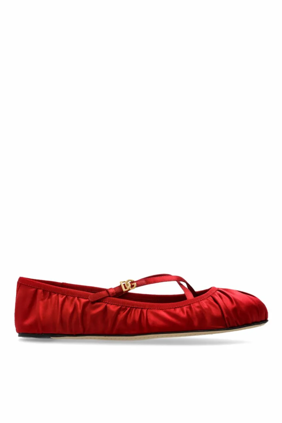 Dolce & Gabbana CZERWONY Satynowe baleriny