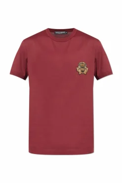 Dolce & Gabbana CZERWONY T-shirt z aplikacją