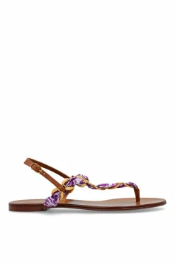 Dolce & Gabbana FIOLETOWY Sandały z mosiężną aplikacją