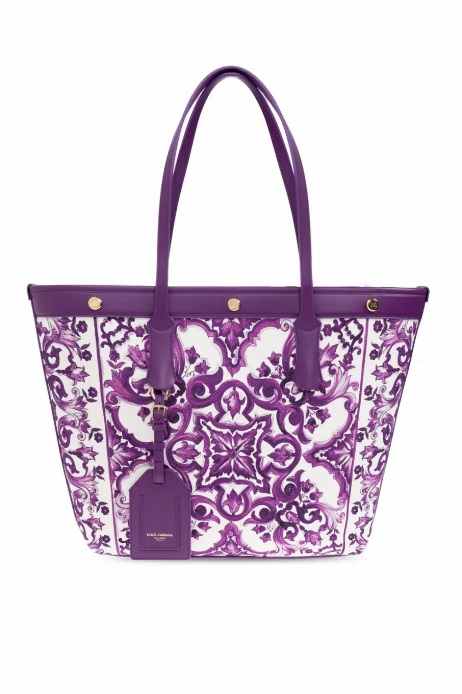 Dolce & Gabbana FIOLETOWY Torba typu `shopper` z nadrukiem `Majolica`