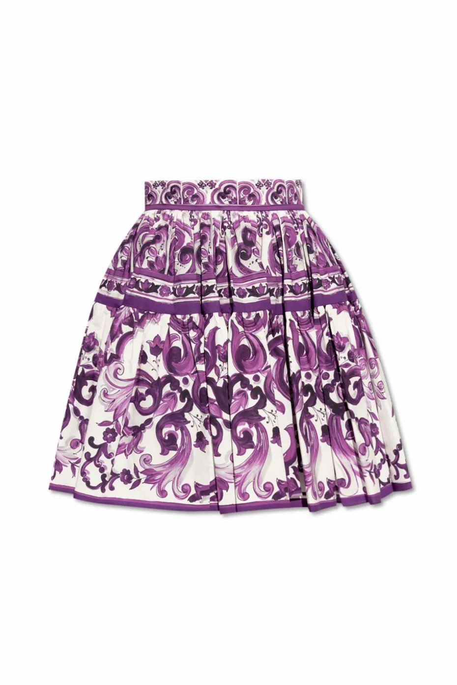 Dolce & Gabbana FIOLETOWY Spódnica z nadrukiem `Majolica`