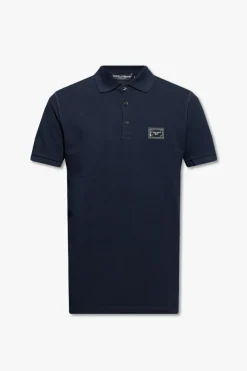 Dolce & Gabbana GRANATOWY Polo z logo