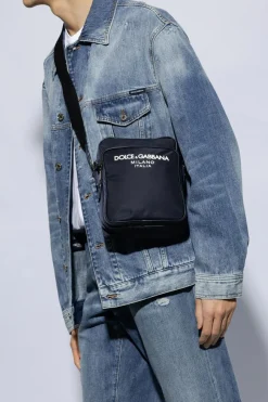 Dolce & Gabbana GRANATOWY Torba na ramię z logo