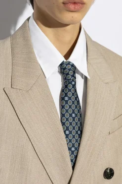 Dolce & Gabbana GRANATOWY Jedwabny krawat