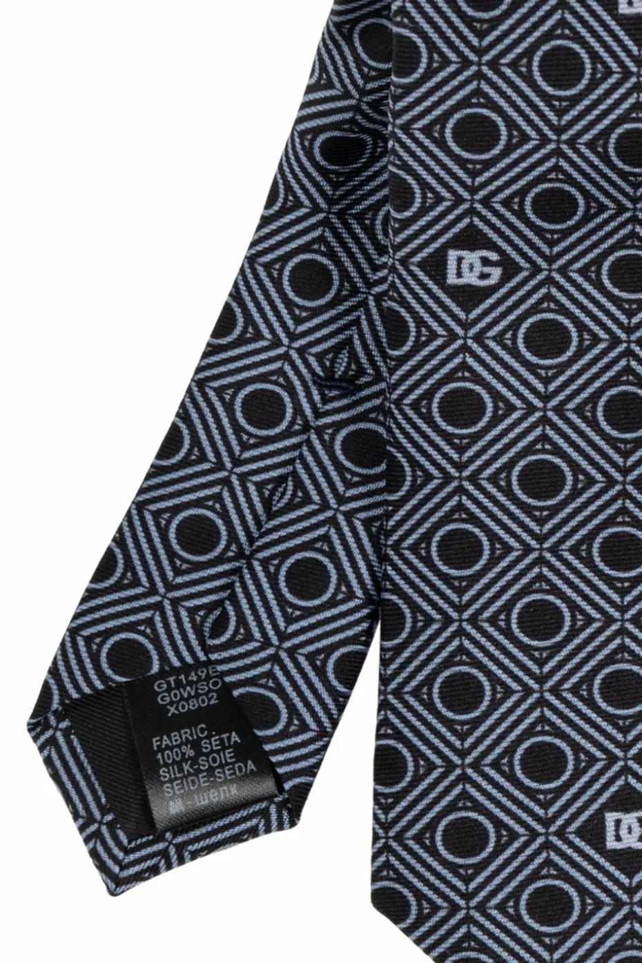 Dolce & Gabbana GRANATOWY Wzorzysty krawat