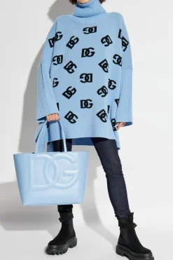 Dolce & Gabbana GRANATOWY Jeansy z logo