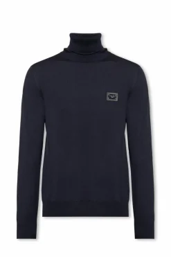 Dolce & Gabbana GRANATOWY Wełniany golf