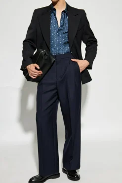 Dolce & Gabbana GRANATOWY Jedwabna koszula
