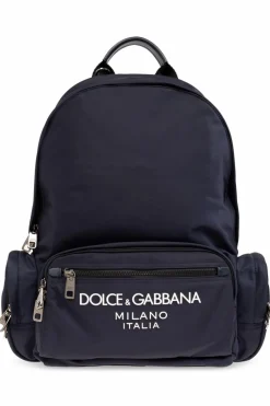Dolce & Gabbana GRANATOWY Plecak z logo