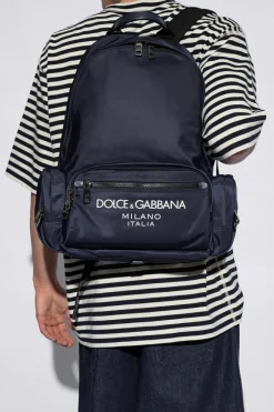 Dolce & Gabbana GRANATOWY Plecak z logo