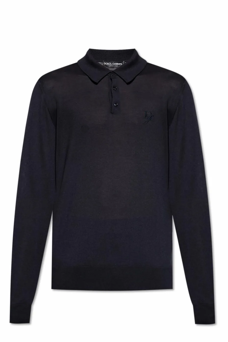 Dolce & Gabbana GRANATOWY Polo z długimi rękawami