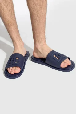 Dolce & Gabbana GRANATOWY Gumowe klapki