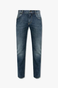 Dolce & Gabbana GRANATOWY Jeansy z logo