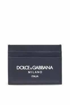 Dolce & Gabbana GRANATOWY Etui na karty z logo