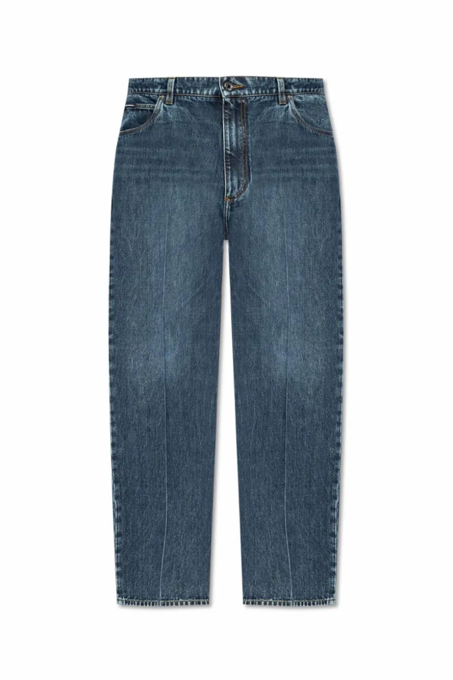 Dolce & Gabbana GRANATOWY Jeansy z nogawkami o prostym kroju